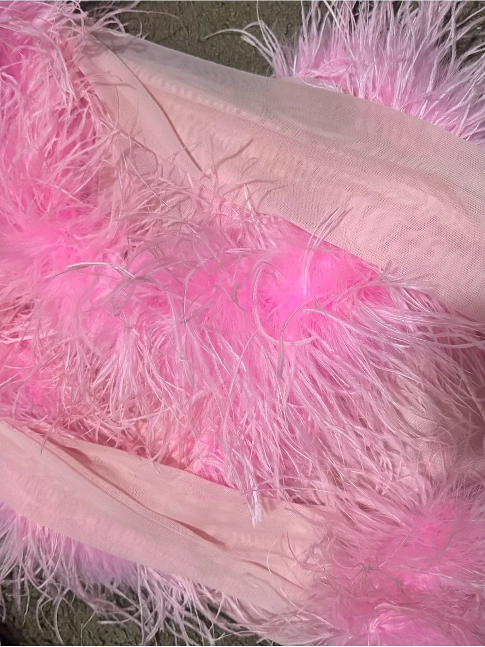 Pink Feather-Trim Mini Skirt - Women's Elegant Party Skirt